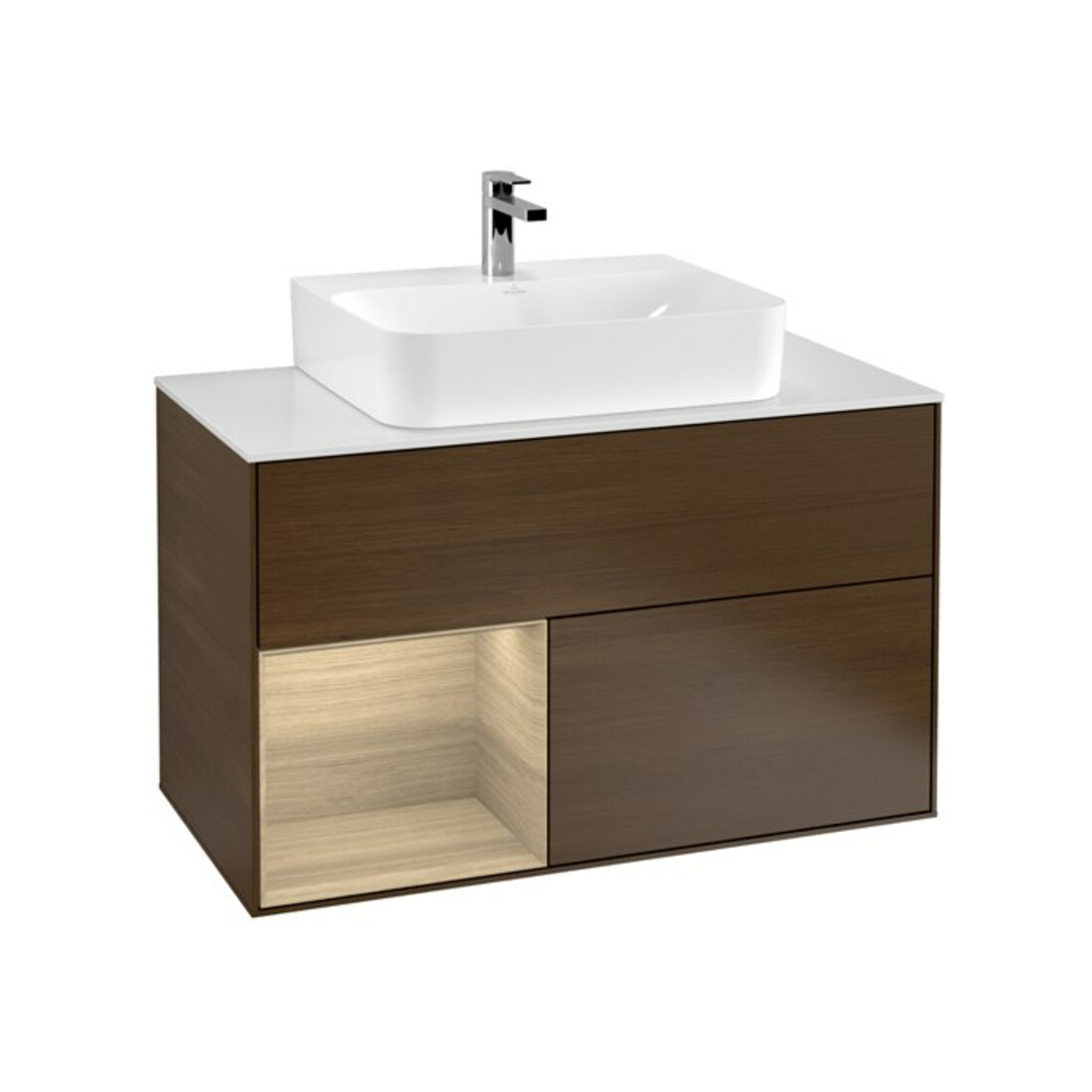 V&B Waschtischunterschrank Wandbeleuchtung Finion 100, Pl wh. m, Reg li Oa ven, wal ven