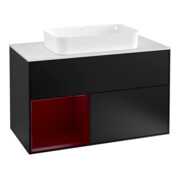 V&B Waschtischunterschrank Wandbeleuchtung Finion 100, Pl wh. m, Reg li Peo, bla m Lac