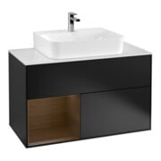 V&B Waschtischunterschrank Wandbeleuchtung Finion 100, Pl wh. m, Reg li wal ven, bla m Lac