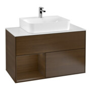 V&B Waschtischunterschrank Wandbeleuchtung Finion 100, Pl wh. m, Reg li wal ven, wal ven