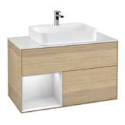 V&B Waschtischunterschrank Wandbeleuchtung Finion 100, Pl wh. m, Reg li wh. m Lac, Oa ven