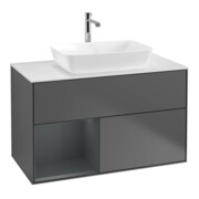 V&B Waschtischunterschrank Wandbeleuchtung Finion 100, Pl wh. m, Reg md m Lac, Anthrac. m