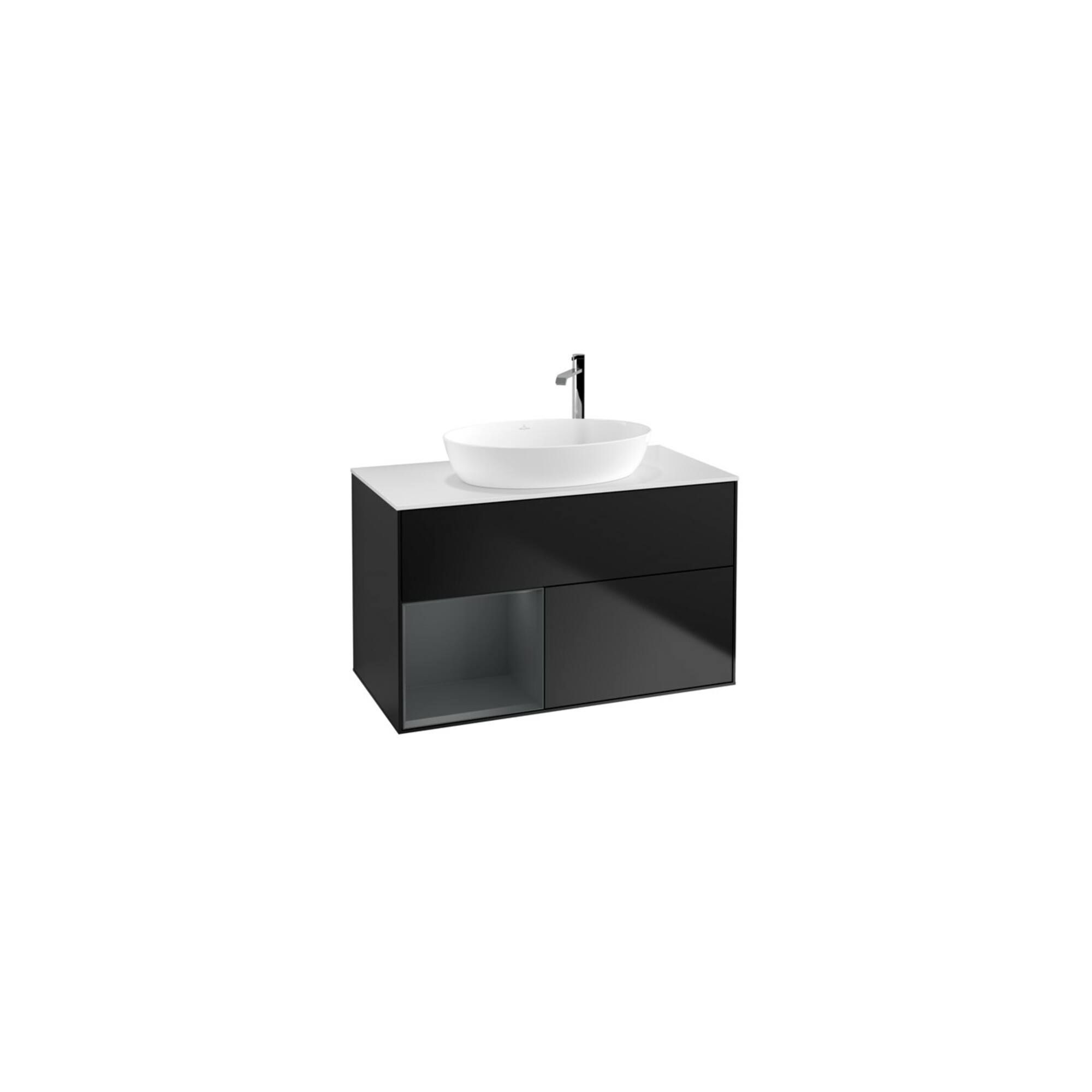 V&B Waschtischunterschrank Wandbeleuchtung Finion 100, Pl wh. m, Reg md m Lac, bla m Lac ; Villeroy & Boch