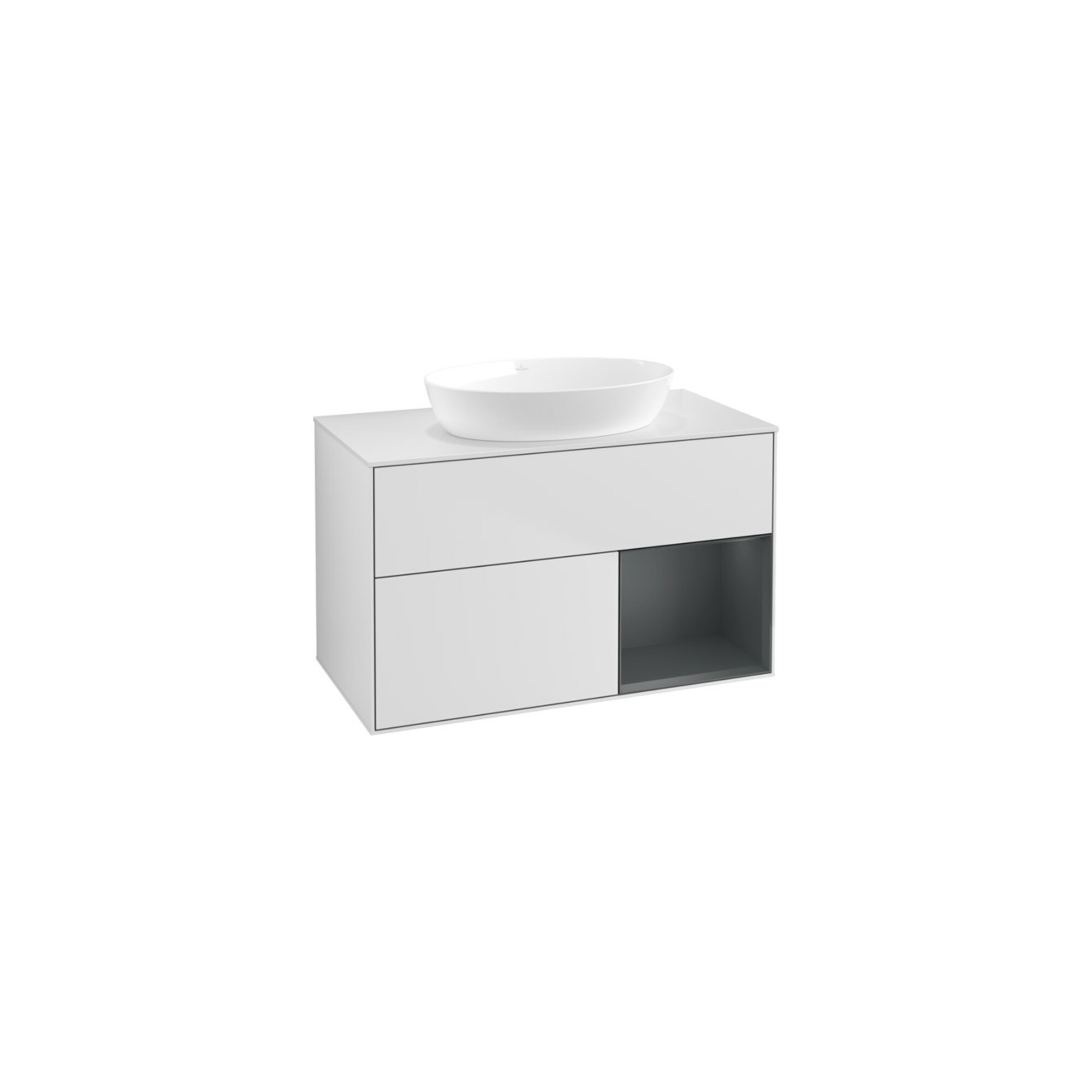 V&B Waschtischunterschrank Wandbeleuchtung Finion 100, Pl wh. m, Reg md m Lac, wh. m Lac ; Villeroy & Boch