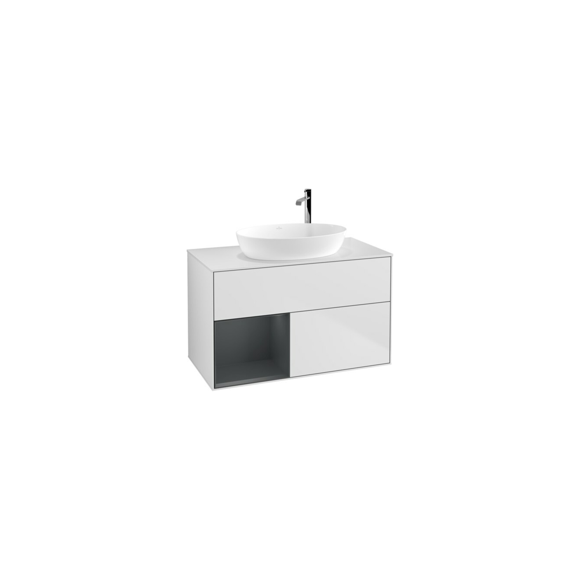 V&B Waschtischunterschrank Wandbeleuchtung Finion 100, Pl wh. m, Reg md m Lac, wh. m Lac ; Villeroy & Boch