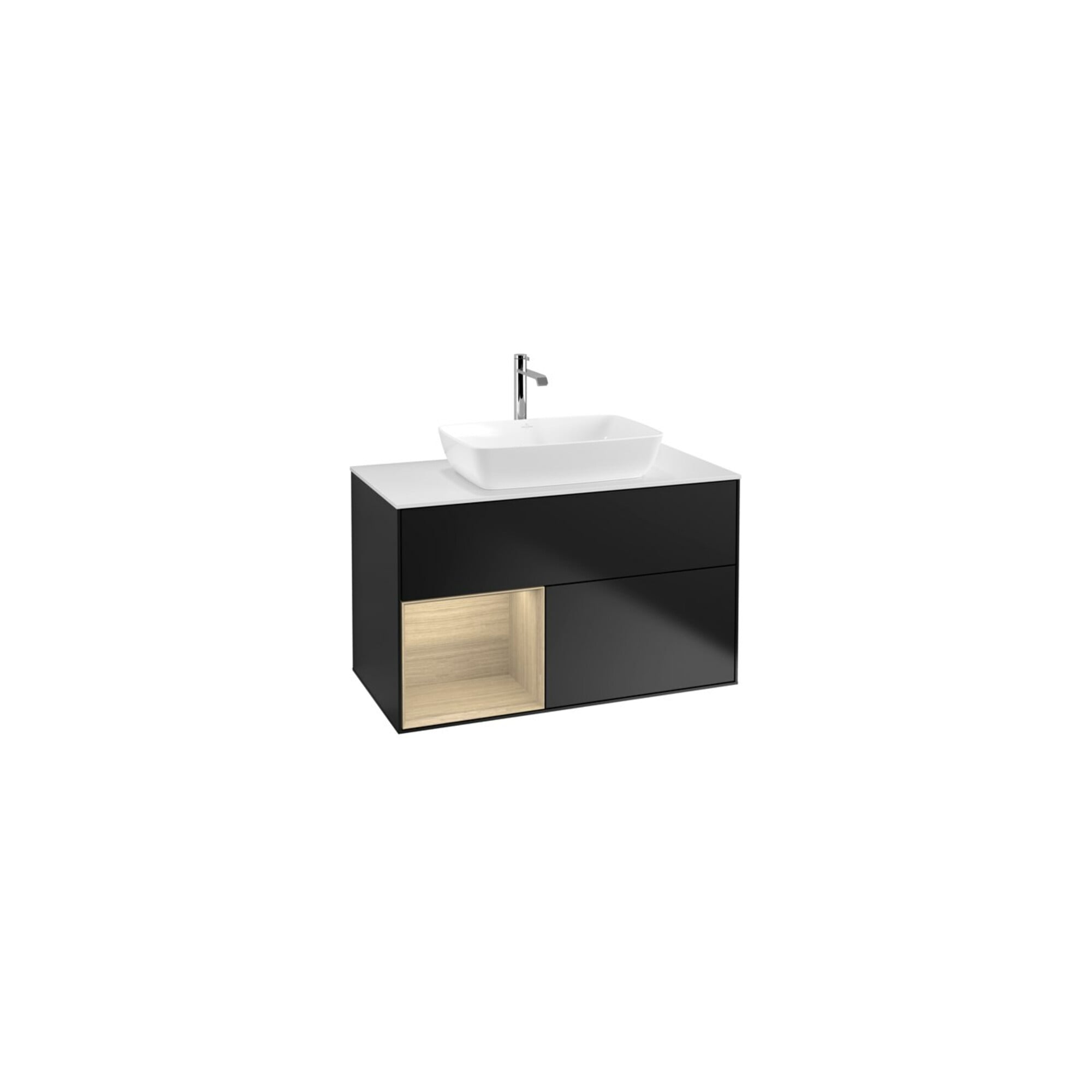 V&B Waschtischunterschrank Wandbeleuchtung Finion 100, Pl wh. m, Reg Oa ven, bla m Lac ; Villeroy & Boch
