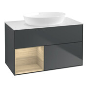 V&B Waschtischunterschrank Wandbeleuchtung Finion 100, Pl wh. m, Reg Oa ven, md bl. m Lac