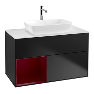 V&B Waschtischunterschrank Wandbeleuchtung Finion 100, Pl wh. m, Reg Peo m Lac, bla m Lac