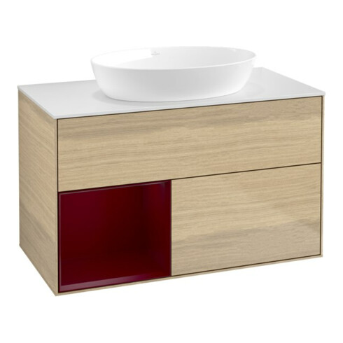 V&B Waschtischunterschrank Wandbeleuchtung Finion 100, Pl wh. m, Reg Peo m Lac, Oa ven