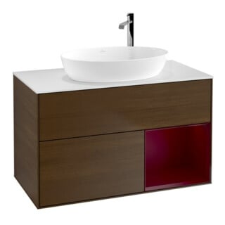 V&B Waschtischunterschrank Wandbeleuchtung Finion 100, Pl wh. m, Reg Peo m Lac, wal ven