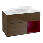 V&B Waschtischunterschrank Wandbeleuchtung Finion 100, Pl wh. m, Reg Peo m Lac, wal ven