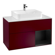 V&B Waschtischunterschrank Wandbeleuchtung Finion 100, Pl wh. m, Reg re bla m Lac, Peo m