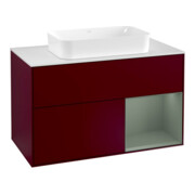 V&B Waschtischunterschrank Wandbeleuchtung Finion 100, Pl wh. m, Reg re Oli. m Lac, Peo m