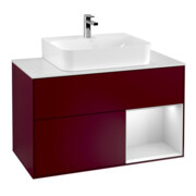 V&B Waschtischunterschrank Wandbeleuchtung Finion 100, Pl wh. m, Reg re wh. m Lac, Peo m
