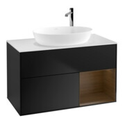 V&B Waschtischunterschrank Wandbeleuchtung Finion 100, Pl wh. m, Reg wal ven, bla m Lac