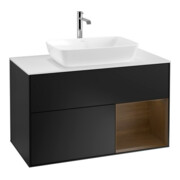 V&B Waschtischunterschrank Wandbeleuchtung Finion 100, Pl wh. m, Reg wal ven, bla m Lac