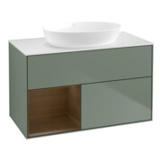V&B Waschtischunterschrank Wandbeleuchtung Finion 100, Pl wh. m, Reg wal ven, Oli. m Lac