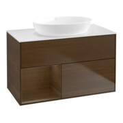 V&B Waschtischunterschrank Wandbeleuchtung Finion 100, Pl wh. m, Reg wal ven, wal ven