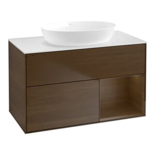 V&B Waschtischunterschrank Wandbeleuchtung Finion 100, Pl wh. m, Reg wal ven, wal ven