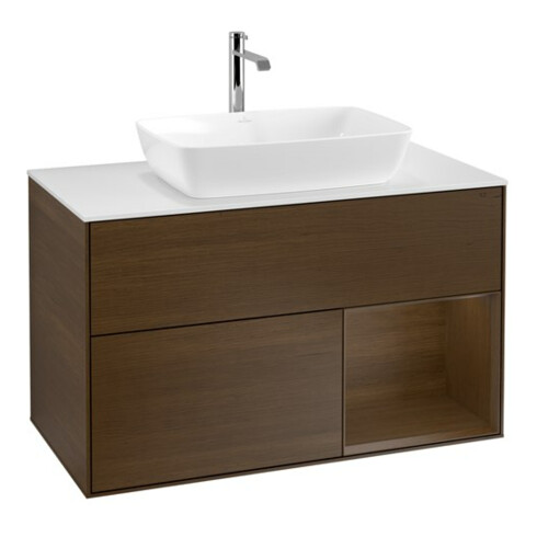 V&B Waschtischunterschrank Wandbeleuchtung Finion 100, Pl wh. m, Reg wal ven, wal ven
