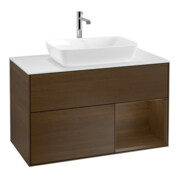 V&B Waschtischunterschrank Wandbeleuchtung Finion 100, Pl wh. m, Reg wal ven, wal ven