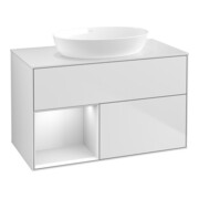 V&B Waschtischunterschrank Wandbeleuchtung Finion 100, Pl wh. m, Reg wh. m Lac, wh. m Lac