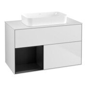 V&B Waschtischunterschrank Wandbeleuchtung Finion 100x60,3 cm, Reg li bla m Lac, wh. m Lac