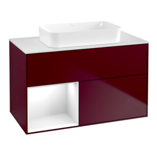 V&B Waschtischunterschrank Wandbeleuchtung Finion 100x60,3 cm, Reg li glo wh. Lac, Peo m