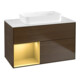 V&B Waschtischunterschrank Wandbeleuchtung Finion 100x60,3 cm, Reg li gol m, Walnut veneer-1