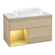 V&B Waschtischunterschrank Wandbeleuchtung Finion 100x60,3 cm, Reg li gol matt, Oak Veneer-1