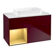 V&B Waschtischunterschrank Wandbeleuchtung Finion 100x60,3 cm, Reg li gol matt, Peony Matt