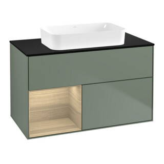 V&B Waschtischunterschrank Wandbeleuchtung Finion 100x60,3 cm, Reg li Oa ven, Oli. m Lac