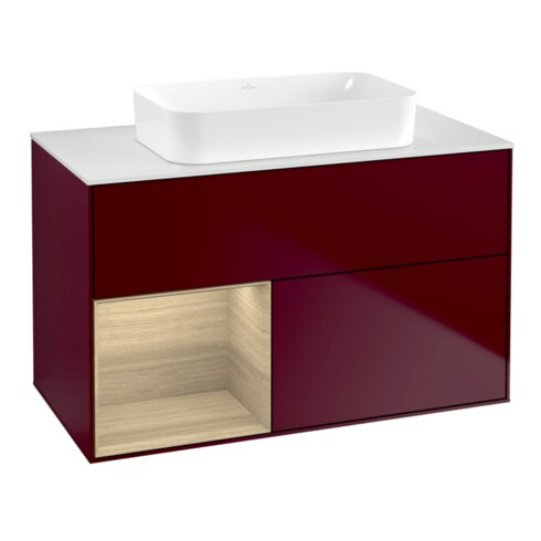 V&B Waschtischunterschrank Wandbeleuchtung Finion 100x60,3 cm, Reg li Oa ven, Peony Matt