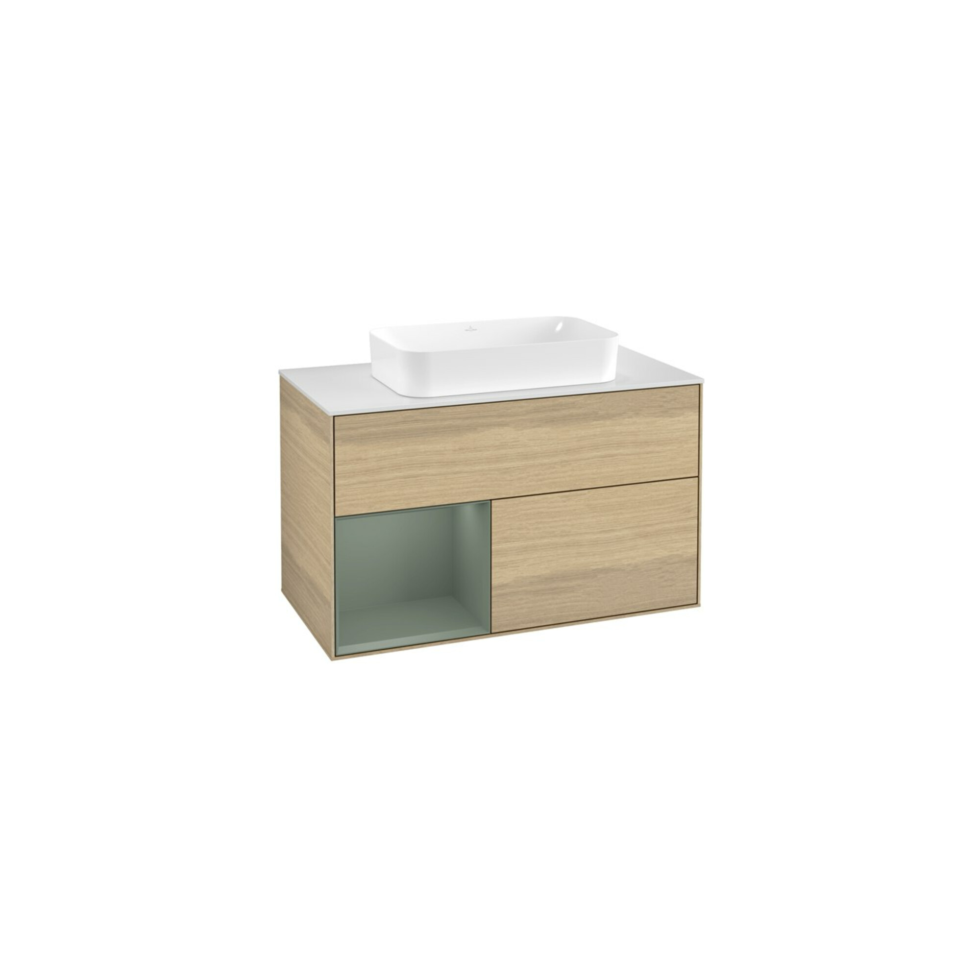 V&B Waschtischunterschrank Wandbeleuchtung Finion 100x60,3 cm, Reg li Oli. m Lac, Oa ven ; Villeroy & Boch