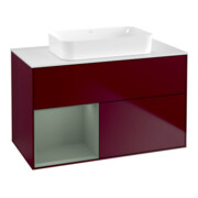 V&B Waschtischunterschrank Wandbeleuchtung Finion 100x60,3 cm, Reg li Oli. m Lac, Peo Matt