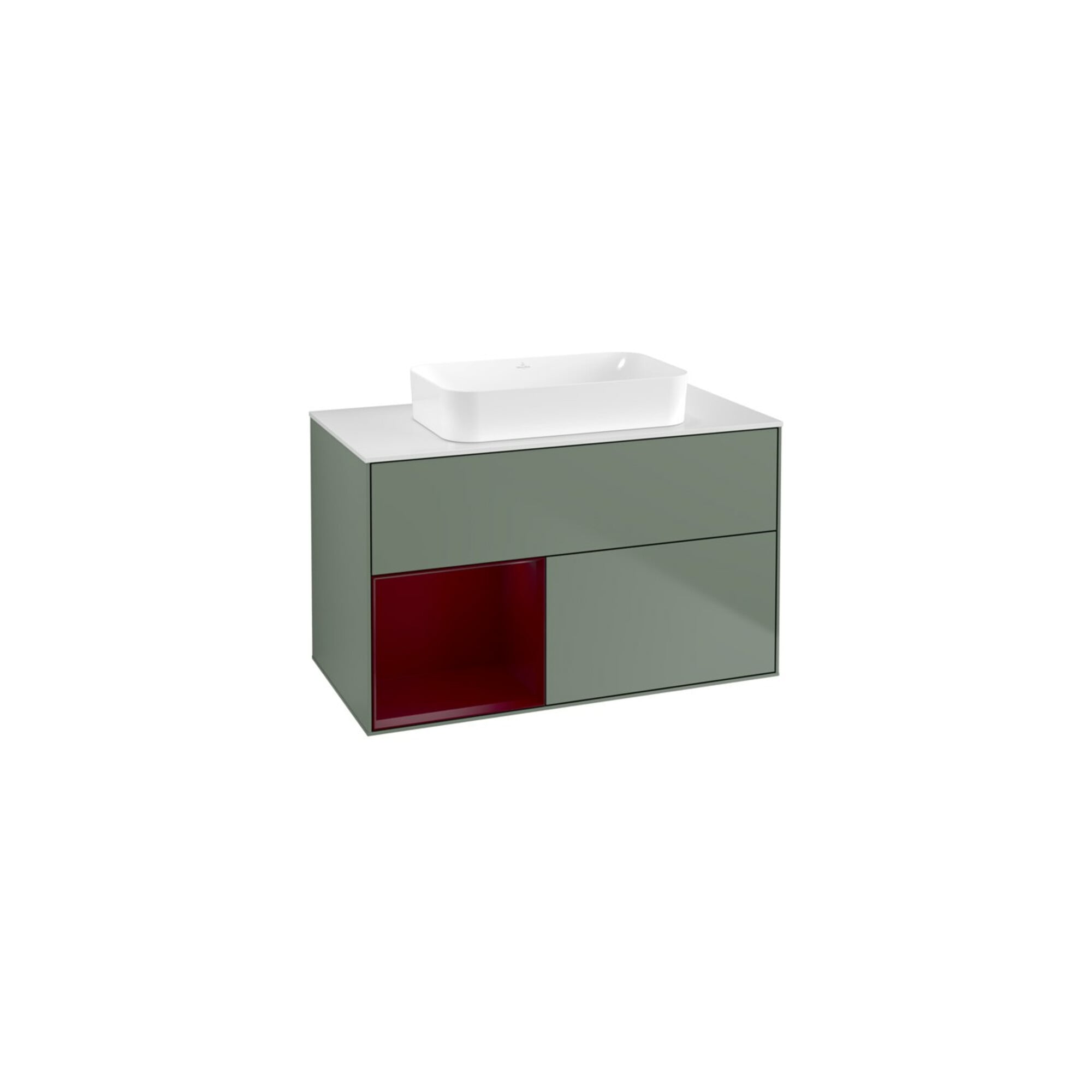 V&B Waschtischunterschrank Wandbeleuchtung Finion 100x60,3 cm, Reg li Peo, Oli. m Lacquer ; Villeroy & Boch