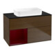 V&B Waschtischunterschrank Wandbeleuchtung Finion 100x60,3 cm, Reg li Peony, Walnut veneer-1