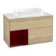 V&B Waschtischunterschrank Wandbeleuchtung Finion 100x60,3 cm, Reg links Peony, Oak Veneer-1