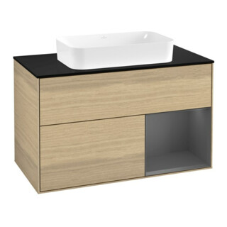 V&B Waschtischunterschrank Wandbeleuchtung Finion 100x60,3 cm, Reg re Anthrac. m, Oa ven
