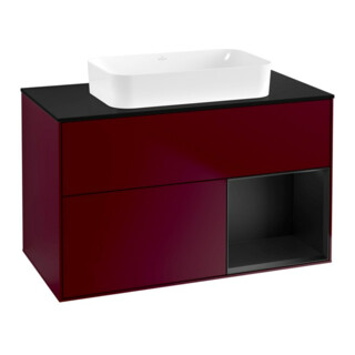 V&B Waschtischunterschrank Wandbeleuchtung Finion 100x60,3 cm, Reg re bla m Lac, Peo Matt