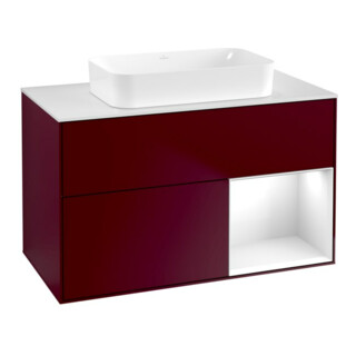 V&B Waschtischunterschrank Wandbeleuchtung Finion 100x60,3 cm, Reg re glo wh. Lac, Peo m