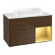 V&B Waschtischunterschrank Wandbeleuchtung Finion 100x60,3 cm, Reg re gol m, Walnut veneer-1