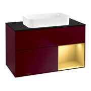 V&B Waschtischunterschrank Wandbeleuchtung Finion 100x60,3 cm, Reg re gol matt, Peony Matt
