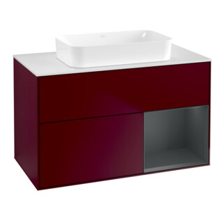 V&B Waschtischunterschrank Wandbeleuchtung Finion 100x60,3 cm, Reg re md bl. m Lac, Peo m