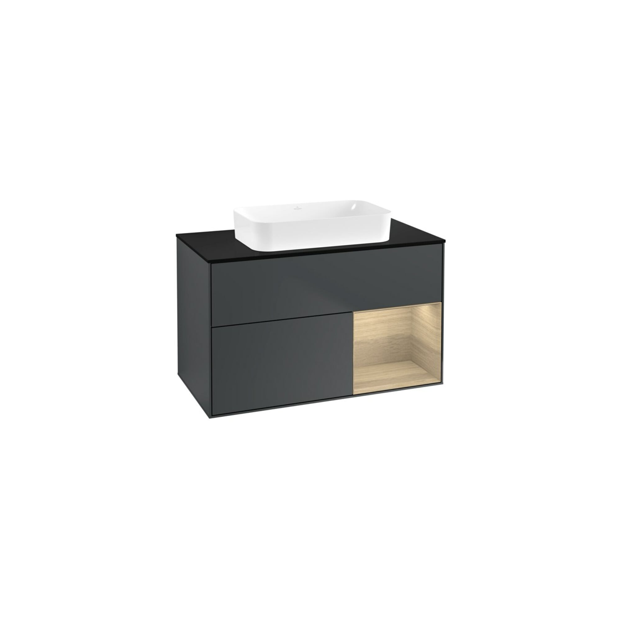 V&B Waschtischunterschrank Wandbeleuchtung Finion 100x60,3 cm, Reg re Oa ven, md bl. m Lac ; Villeroy & Boch
