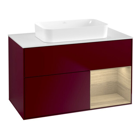 V&B Waschtischunterschrank Wandbeleuchtung Finion 100x60,3 cm, Reg re Oa ven, Peony Matt
