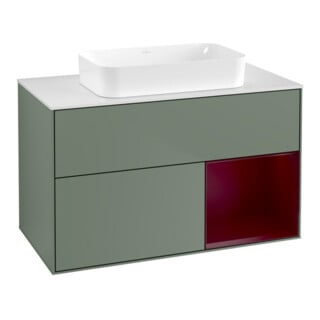V&B Waschtischunterschrank Wandbeleuchtung Finion 100x60,3 cm, Reg re Peo, Oli. m Lacquer