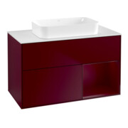 V&B Waschtischunterschrank Wandbeleuchtung Finion 100x60,3 cm, Reg re Peony, Peony Matt
