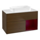 V&B Waschtischunterschrank Wandbeleuchtung Finion 100x60,3 cm, Reg re Peony, Walnut veneer-1