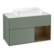 V&B Waschtischunterschrank Wandbeleuchtung Finion 100x60,3 cm, Reg re wal ven, Oli. m Lac